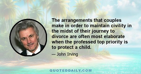 The arrangements that couples make in order to maintain civility in the midst of their journey to divorce are often most elaborate when the professed top priority is to protect a child.