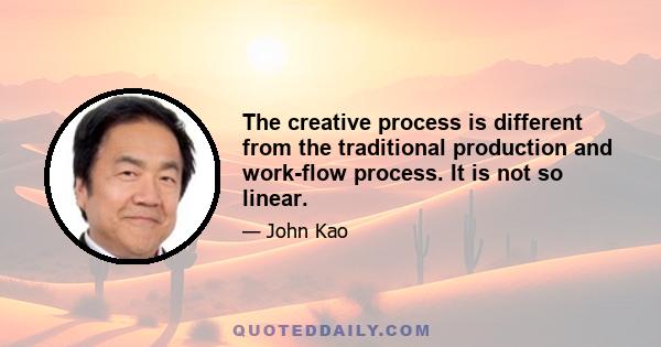 The creative process is different from the traditional production and work-flow process. It is not so linear.