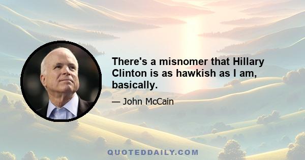 There's a misnomer that Hillary Clinton is as hawkish as I am, basically.