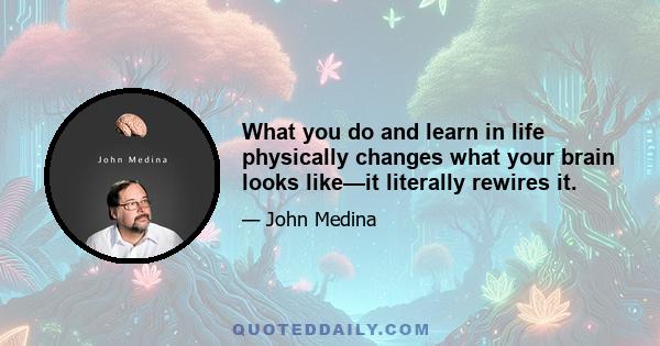 What you do and learn in life physically changes what your brain looks like—it literally rewires it.