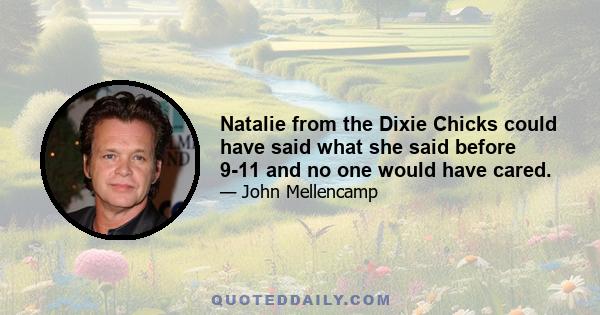 Natalie from the Dixie Chicks could have said what she said before 9-11 and no one would have cared.