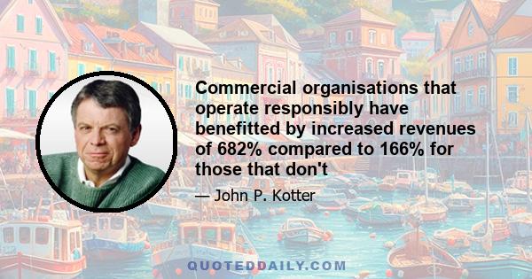 Commercial organisations that operate responsibly have benefitted by increased revenues of 682% compared to 166% for those that don't