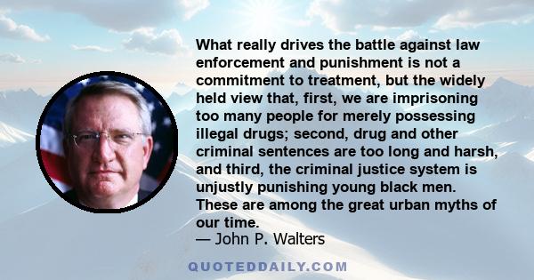 What really drives the battle against law enforcement and punishment is not a commitment to treatment, but the widely held view that, first, we are imprisoning too many people for merely possessing illegal drugs;