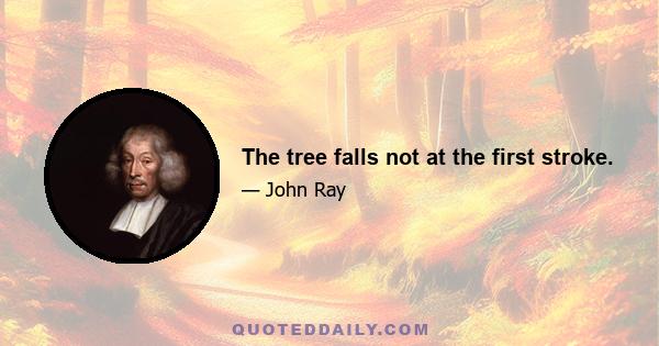 The tree falls not at the first stroke.