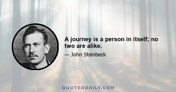 A journey is a person in itself; no two are alike.