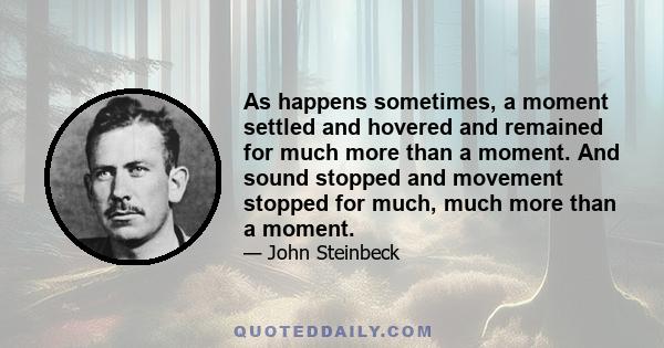 As happens sometimes, a moment settled and hovered and remained for much more than a moment. And sound stopped and movement stopped for much, much more than a moment.