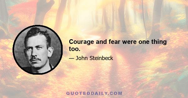 Courage and fear were one thing too.