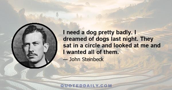 I need a dog pretty badly. I dreamed of dogs last night. They sat in a circle and looked at me and I wanted all of them.