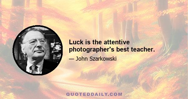 Luck is the attentive photographer's best teacher.