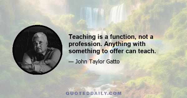 Teaching is a function, not a profession. Anything with something to offer can teach.