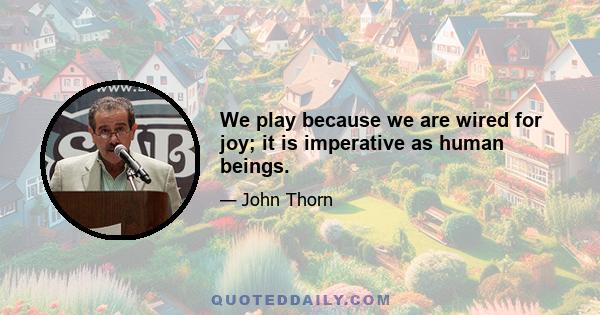 We play because we are wired for joy; it is imperative as human beings.