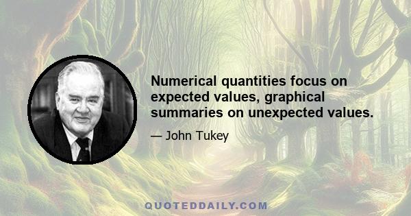 Numerical quantities focus on expected values, graphical summaries on unexpected values.