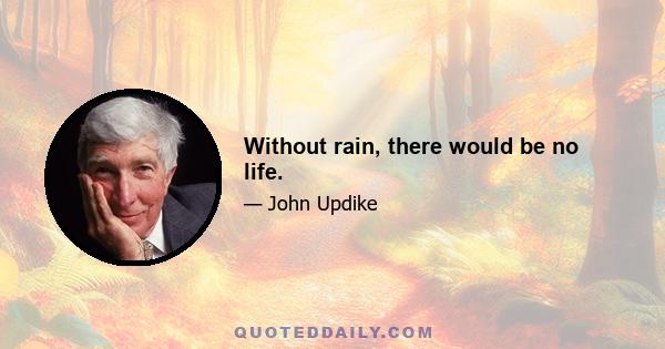 Without rain, there would be no life.