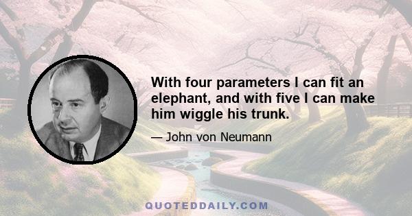 With four parameters I can fit an elephant, and with five I can make him wiggle his trunk.