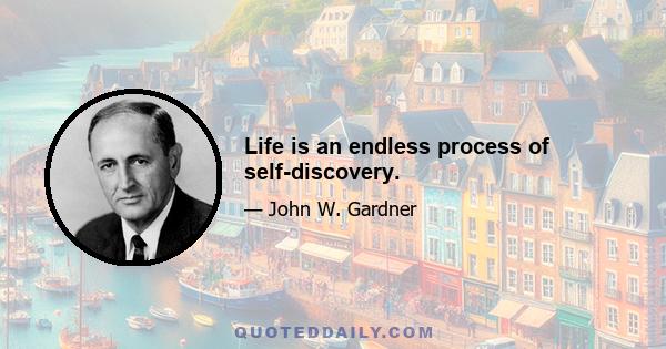 Life is an endless process of self-discovery.