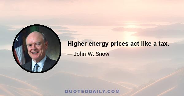 Higher energy prices act like a tax.