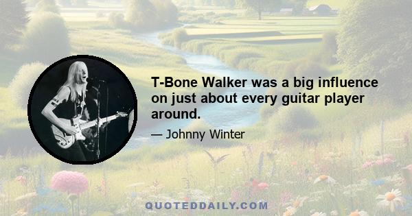 T-Bone Walker was a big influence on just about every guitar player around.