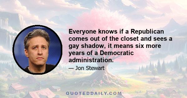 Everyone knows if a Republican comes out of the closet and sees a gay shadow, it means six more years of a Democratic administration.