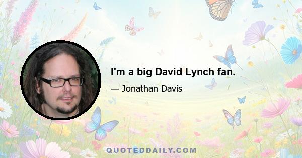 I'm a big David Lynch fan.