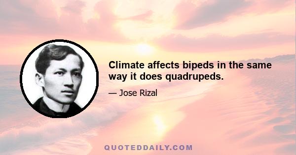 Climate affects bipeds in the same way it does quadrupeds.