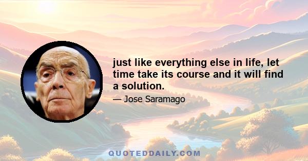 just like everything else in life, let time take its course and it will find a solution.