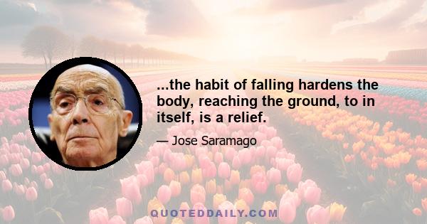 ...the habit of falling hardens the body, reaching the ground, to in itself, is a relief.