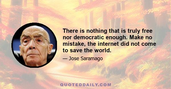 There is nothing that is truly free nor democratic enough. Make no mistake, the internet did not come to save the world.