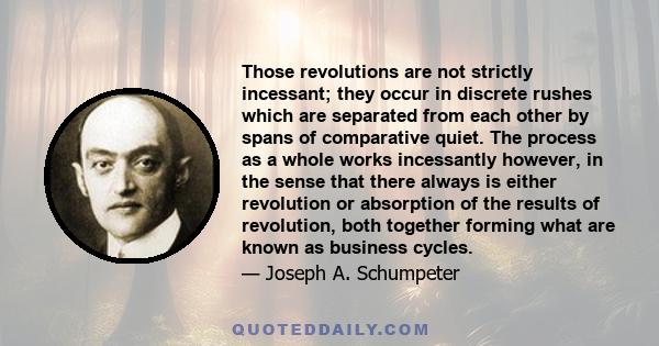 Those revolutions are not strictly incessant; they occur in discrete rushes which are separated from each other by spans of comparative quiet. The process as a whole works incessantly however, in the sense that there