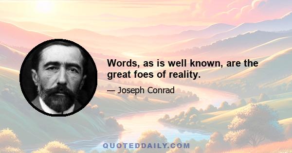 Words, as is well known, are the great foes of reality.