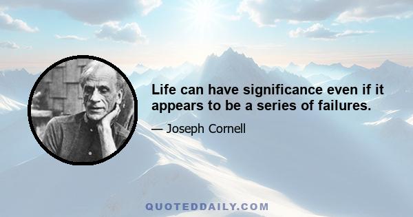 Life can have significance even if it appears to be a series of failures.