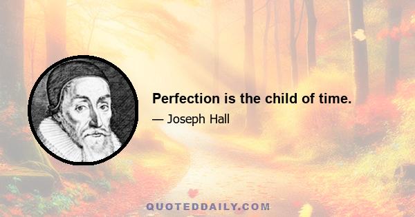 Perfection is the child of time.