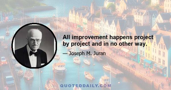 All improvement happens project by project and in no other way.