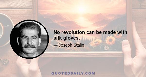 No revolution can be made with silk gloves.