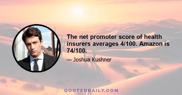 The net promoter score of health insurers averages 4/100. Amazon is 74/100.