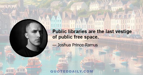 Public libraries are the last vestige of public free space.