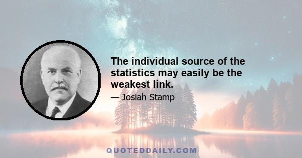 The individual source of the statistics may easily be the weakest link.