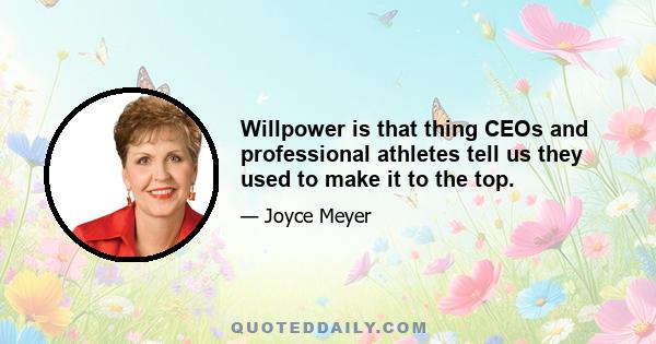 Willpower is that thing CEOs and professional athletes tell us they used to make it to the top.