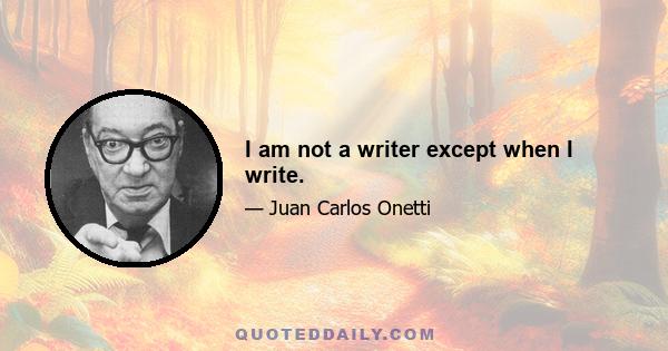 I am not a writer except when I write.