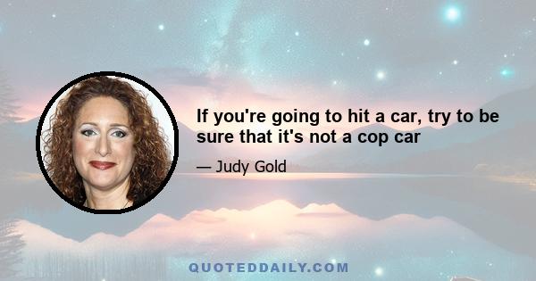 If you're going to hit a car, try to be sure that it's not a cop car