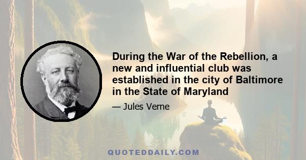 During the War of the Rebellion, a new and influential club was established in the city of Baltimore in the State of Maryland