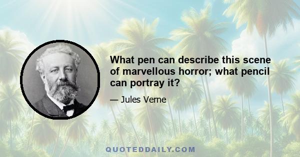 What pen can describe this scene of marvellous horror; what pencil can portray it?