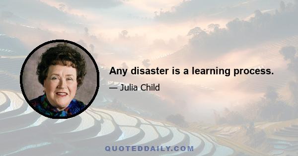 Any disaster is a learning process.