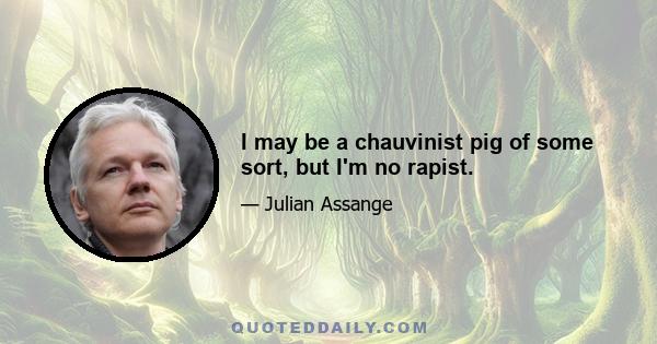 I may be a chauvinist pig of some sort, but I'm no rapist.