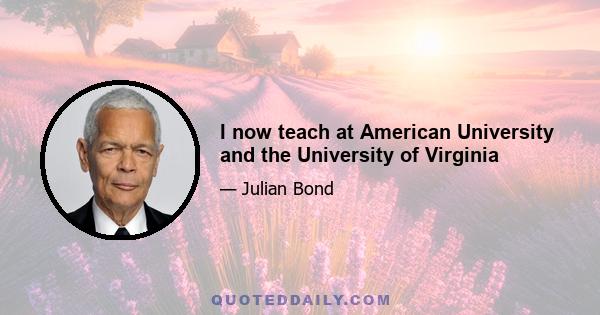 I now teach at American University and the University of Virginia