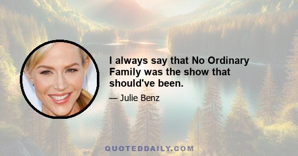 I always say that No Ordinary Family was the show that should've been.