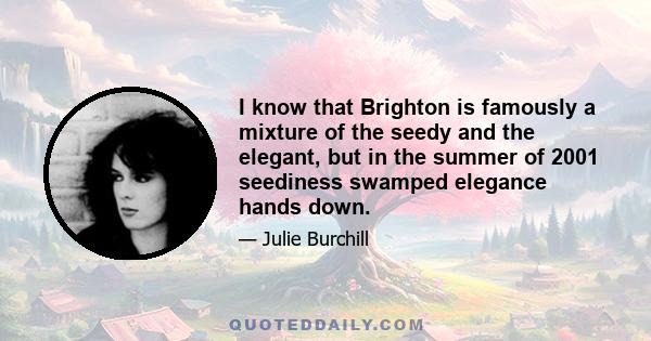 I know that Brighton is famously a mixture of the seedy and the elegant, but in the summer of 2001 seediness swamped elegance hands down.