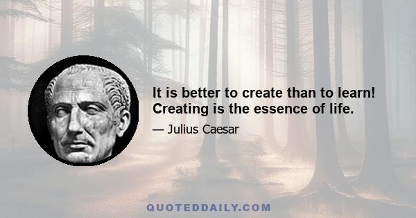 It is better to create than to learn! Creating is the essence of life.