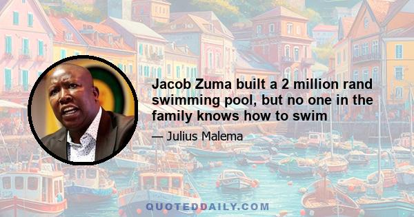 Jacob Zuma built a 2 million rand swimming pool, but no one in the family knows how to swim