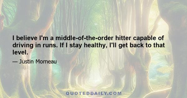 I believe I'm a middle-of-the-order hitter capable of driving in runs. If I stay healthy, I'll get back to that level.