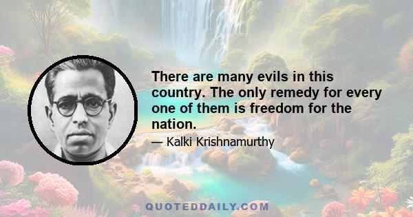 There are many evils in this country. The only remedy for every one of them is freedom for the nation.